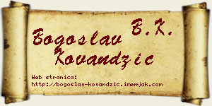 Bogoslav Kovandžić vizit kartica